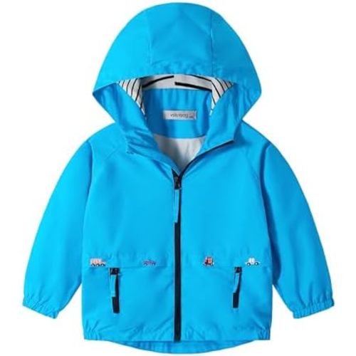 Volunboy Toddler Boys Windbreaker Casual Outerwear Kids Lightweight Zip Hooded Jacket Baby Cute Dust Coat