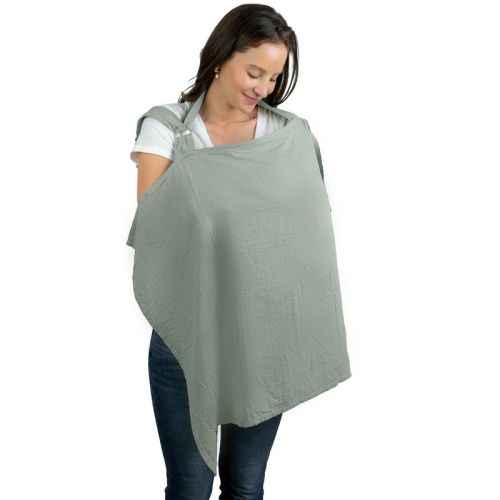 Muslin Nursing Cover for Baby Breastfeeding, Soft & Breathable Breastfeeding Cover by Comfy Cubs, Color: Fern