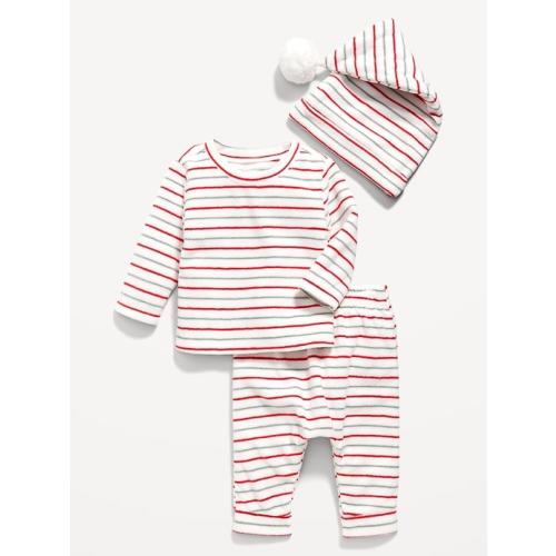 Unisex Microfleece Printed 3-Piece Top, Pants & Hat Layette for Baby