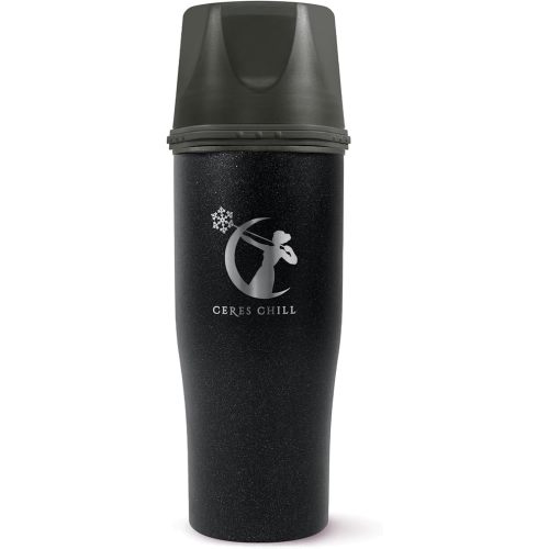CERES CHILL Mini Breastmilk Chiller Demigoddess, Reusable Breastmilk Storage Container, Keeps Milk at Safe Temperatures for Up to 16 Hours,Bottle Cooler,Connects W/Most Major Pumps (Shimmering Black)