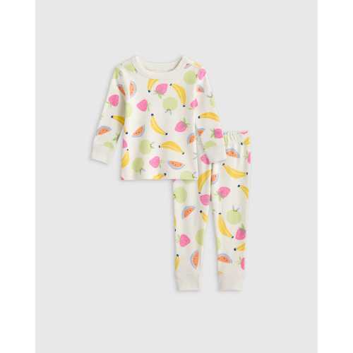 100% Organic Cotton Long Sleeve and Pant Pajama Set in Fruit
