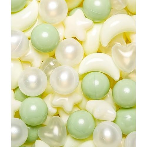TRENDPLAY Ball Pit Balls for Toddlers, Star Heart Moon Shape, Plastic Toy Balls for Boys Girls Kids Dogs 50 200 500