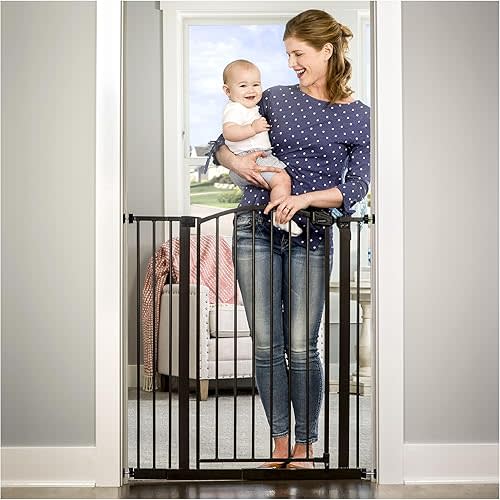 Regalo Easy Step Extra Tall Arched Décor Walk Thru Baby Gate, Includes 4-Inch Extension Kit, 4 Pack Pressure Mount Kit and 4 Pack Wall Mount Kit, Bronze, 36-Inches Tall (Pack of 1)