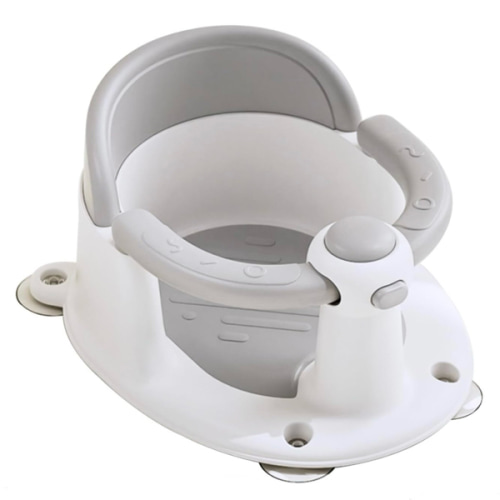 Baby Bath Seat, Baby Bath Must-Have for 6 Months and up, Baby Bath tub Seat with Suction Cups, Non-Slip, Detachable, Non-Slip Cute Grey