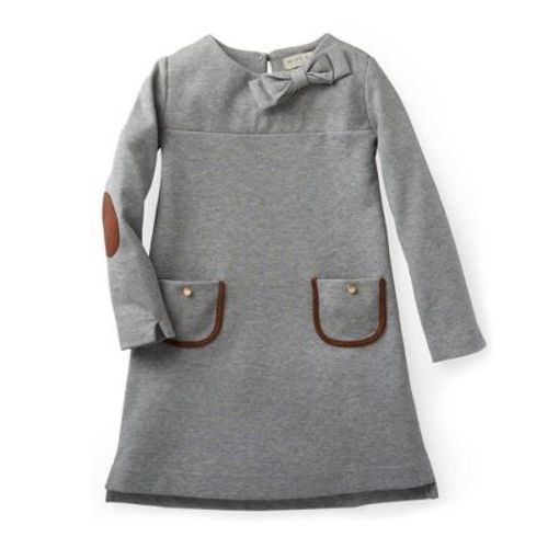 Hope & Henry Girls' Quilted Ponte Riding Dress (navy, 18-24 Months)