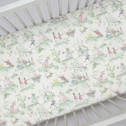 Nursery Rhyme Toile Crib Sheet