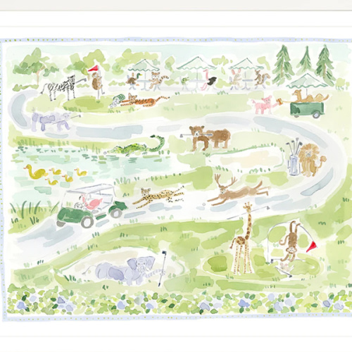 The "Wild Fairways" Golf Menagerie Fine Art Print