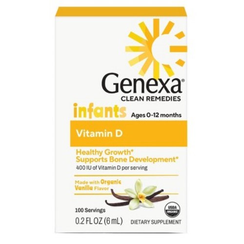 Genexa Infants' Vitamin D Drops - 0.2oz: Liquid Form, Vanilla Flavor