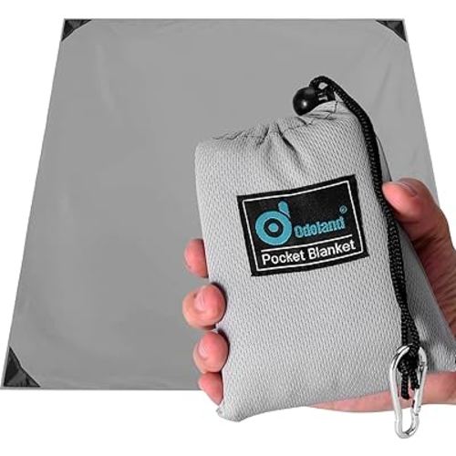 Odoland Beach Blanket Picnic Blanket, SandProof Waterproof Outdoor Pocket Blanket with Portable Bag, Foldable Lightweight Sand Free Quick Drying Beach Mat for Hiking Camping Picnics Travel Concert