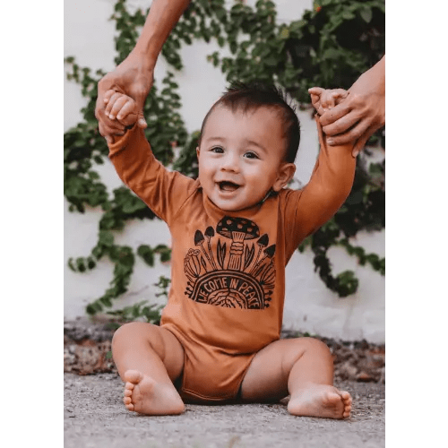 Mushrooms Organic Baby Bodysuit - We come in peace — Hippie Baby Co