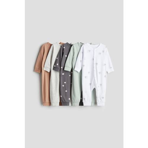 5-pack Long-sleeved Pajama Jumpsuits
