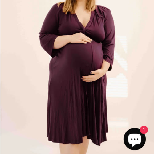 Lila Labor & Postpartum Gown in Plum