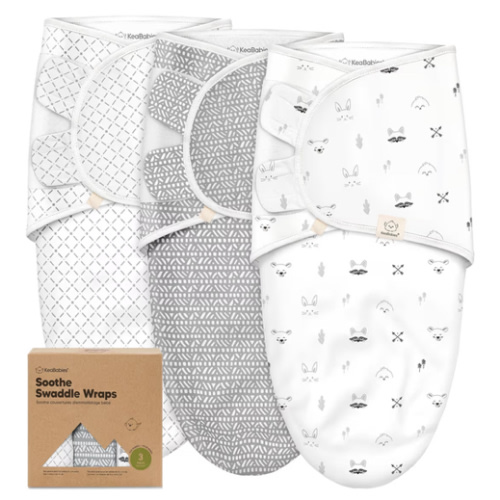 KeaBabies 3-Pack Organic Baby Swaddle Sleep Sacks - Swaddles for Newborns, Infant 0-3 Months, Baby Girls, Boys, Soft & Snug Newborn Sleep Sack, Nursery Swaddling Blankets (Nordic)