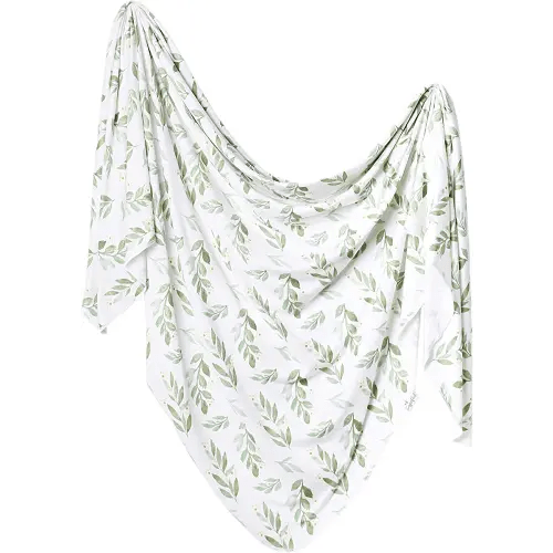 Copper Pearl Large Premium Knit Baby Swaddle Receiving Blanket Fern