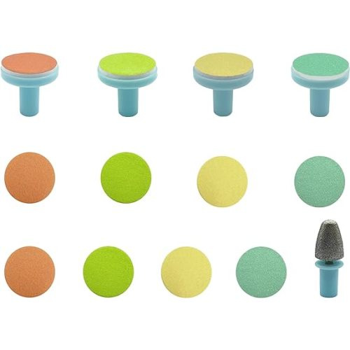 Nail File Replacement Pads 13 in 1- Baby Electric Nail Trimmer Clipper Sandpaper Pads (Blue)