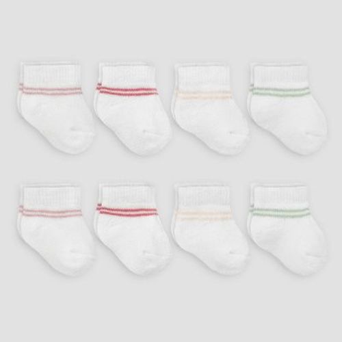 Carter's Just One You® Baby Girls' 8pk Striped Ankle Socks - 0-3M