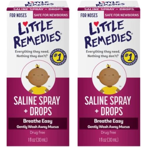 Little Remedies Little Noses Saline Spray Drops, 1 Fl Oz, Pack of 2 - 1 Fl Oz (Pack of 2)