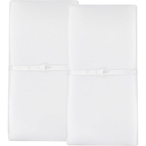 Ely's & Co. Changing Pad Cover Set | Cradle Sheet Set 100% Cotton Jersey Knit 2 Pack (White)