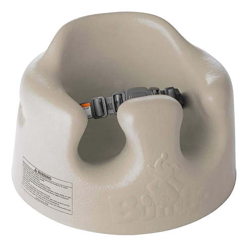 Bumbo Infant Floor Seat Baby Sit Up Chair w/Adjustable Harness, Taupe