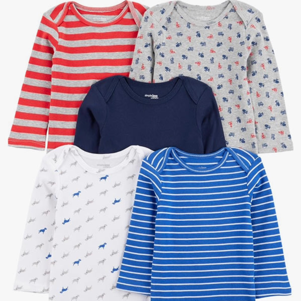 Simple Joys by Carter's Baby-Boys Long-Sleeve Bodysuit Pack of 5Bodysuit