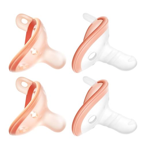 Baby Pacifiers 0-6 Months, Lightweight and Breathable, One-Piece Design, BPA-Free Silicone Pacifier for Babies (4pcs)