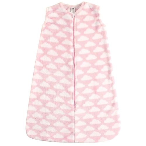 Hudson Baby Infant Girl Plush Sleeping Bag, Sack, Blanket, Pink Clouds Plush, 0-6 Months