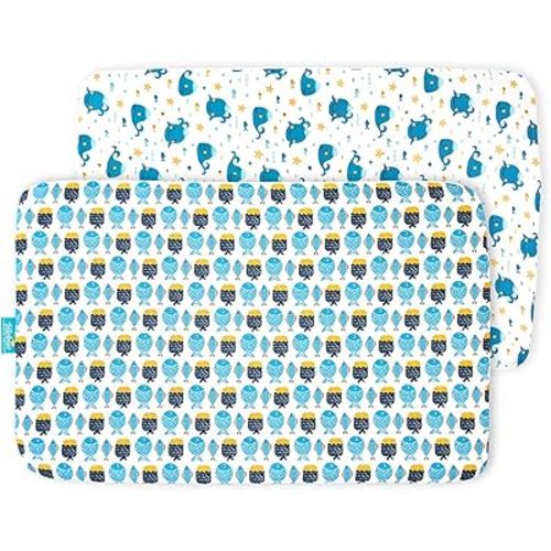 Pack and Play Sheets Fitted, 2 Pack Playard Sheet Fits for Graco Pack n Play Mattress, Mini Crib Sheets for Baby Boys & Girl