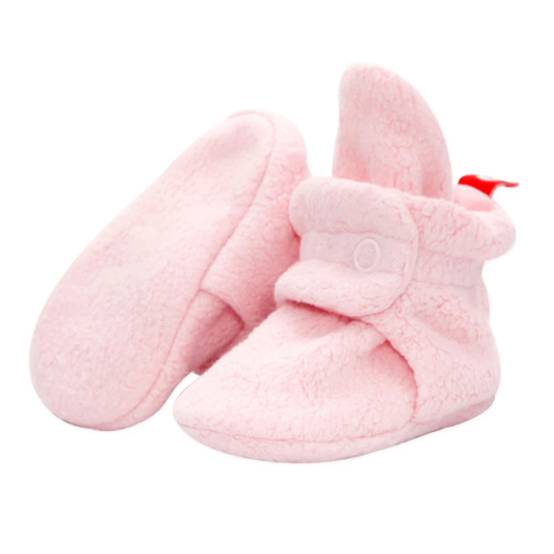Zutano Cozie Fleece Stay-On Baby Bootie Slipper - Baby Pink