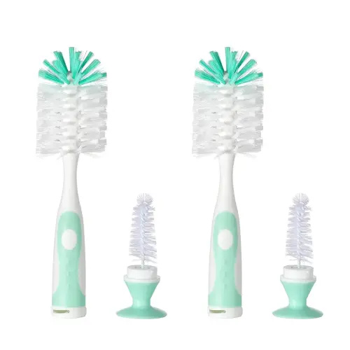 Multifunctional Cleaning Brush, Baby Bottle Brush, Bottle Brush Cleaner Set C, Green, Nylon and Nylon Brush