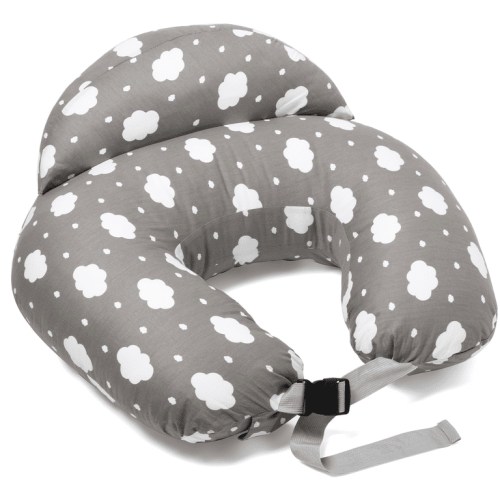 Momcozy Large Comfortable Baby Breastfeeding Pillow, Adjustable Infant Feeding Support, Cozy Design in Grey