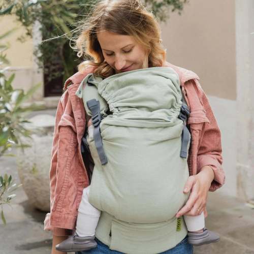 Boba X Linen Baby Carrier in Willow Green