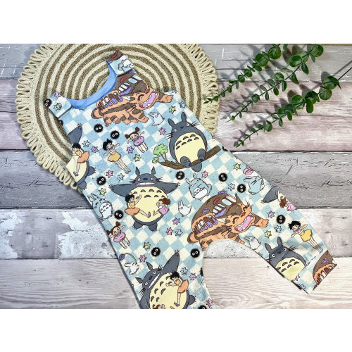 Totoro Baby Dungarees, Baby Clothes Inspired by Japan, Kawaii Toddler Dungarees, Baby Romper for Anime Fan, Organic Baby Clothes