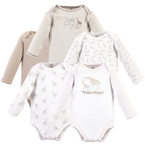 Touched by Nature Organic Cotton Long-Sleeve Bodysuits 5pk, Little Giraffe, Size: 6-9 months