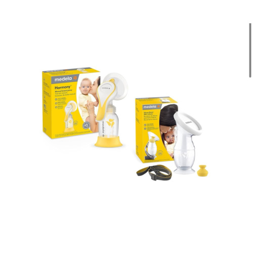 Medela Manual Breast Pump Set - Perfect Pair Bundle, Includes Harmony Manual Breast Pump & Silicone Breastmilk Collector