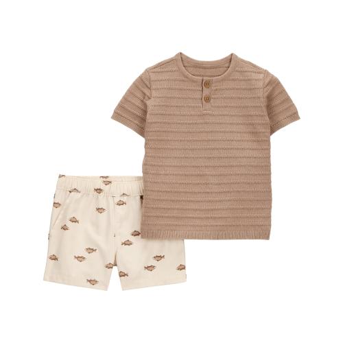 Carter's Child of Mine Baby and Toddler Boy Outfit Short Set, 2-Piece, Size 3T
