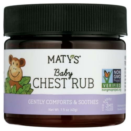 Maty’s Infant & Toddler Natural Vapor Rub, Soothing Lavender for Congestion Relief, Petroleum Free, 1.5oz