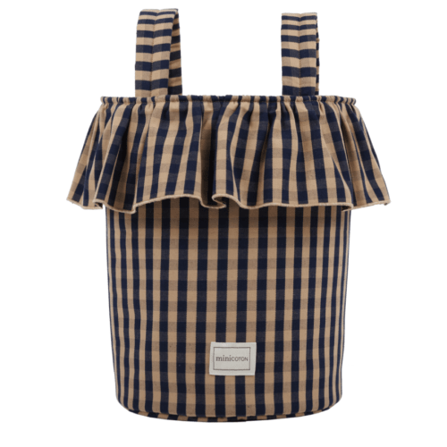 Basket Vichy - Navy + Caramel - Minicoton