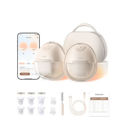 eufy Security Heated Wearable Breast Pump S1 Pro, Slim Hands-Free with Industry-Leading HeatFlow Tech, Wireless Charging Case, App-Controlled OptiRhythm, Hospital-Grade Suction, in-Bra Use
