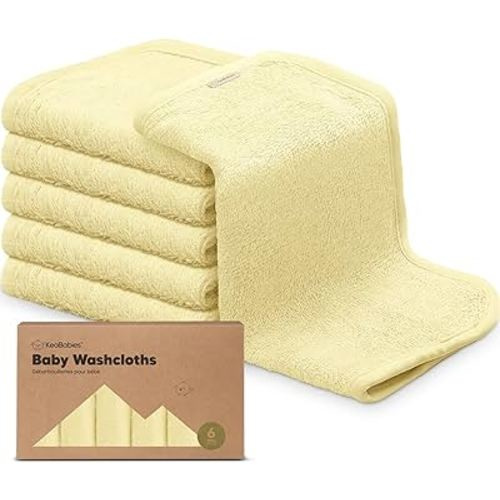 6-Pack Baby Washcloths - Soft Viscose Derived from Bamboo Washcloth, Baby Wash Cloths, Baby Wash Cloth for Newborn, Kids, Bath Baby Towels, Face Towel, Face Cloths for Washing Face(Sunshine)