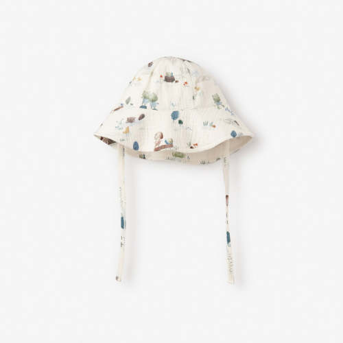 Pond Friends Organic Muslin Sunhat WHITE / 0-12M