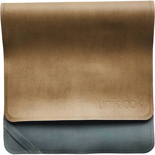 Uniklook Baby diaper Portable Changing Vegan Leather Pad Change Mat Foldable for Travel at station Multipurpose Waterproof Pad (16"x30", Tan + Cloud)
