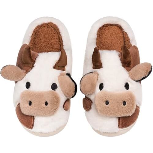 XIXITIAO Cow Slippers for Women and Men,Cute and Cozy