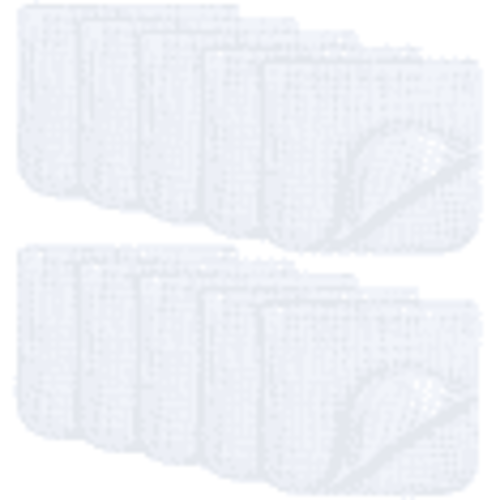 Comfy Cubs Muslin Burp Cloths - Large 100% Cotton Washcloths, 6 Layers (White, 10-Pack, 20"X10")