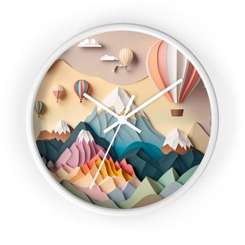 Hot Air Balloon Pastel Clock | Home Decor | Ballon Decoration | Hot Air Balloon Decoration | Baby Shower Gift | Travel Themed Room Decor
