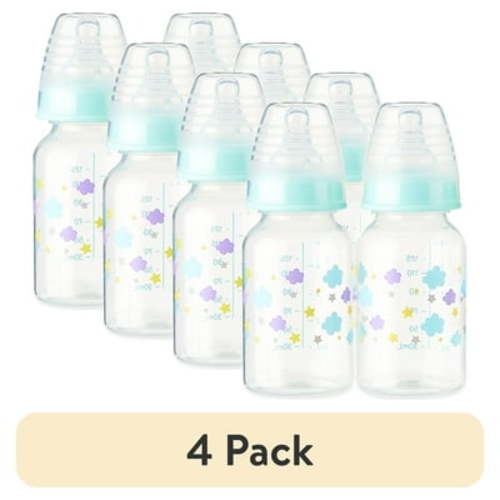 (4 pack) Parent's Choice Standard Neck Bottle, 5 fl oz, 3 Pack, Multicolor, Newborn 0+ Months