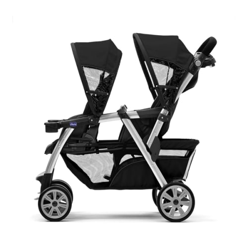 Chicco Cortina Together Double Stroller - Minerale | Black/Silver