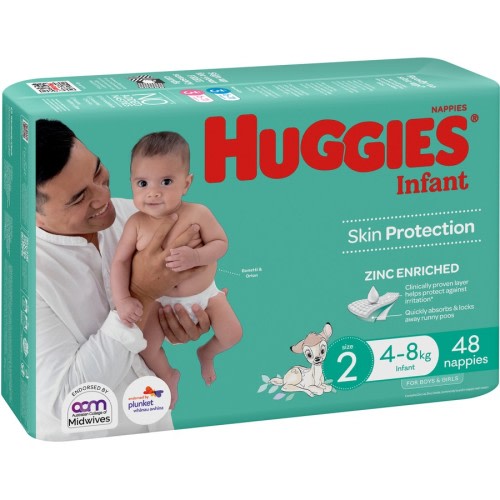 Huggies Infant Nappies Size 2 (4-8kg) 48 Pack