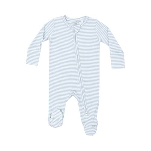 Angel Dear Zipper Footie - Blue Stripe, 0-3 months