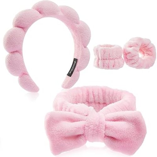 Ztomine Headbands for Women - Spa Headband and Wristband Set - Headband for Washing Face,Facial Mask,Makeup and Skin Care,Gifts for Women and Teen Girl Gifts Trendy Stuff