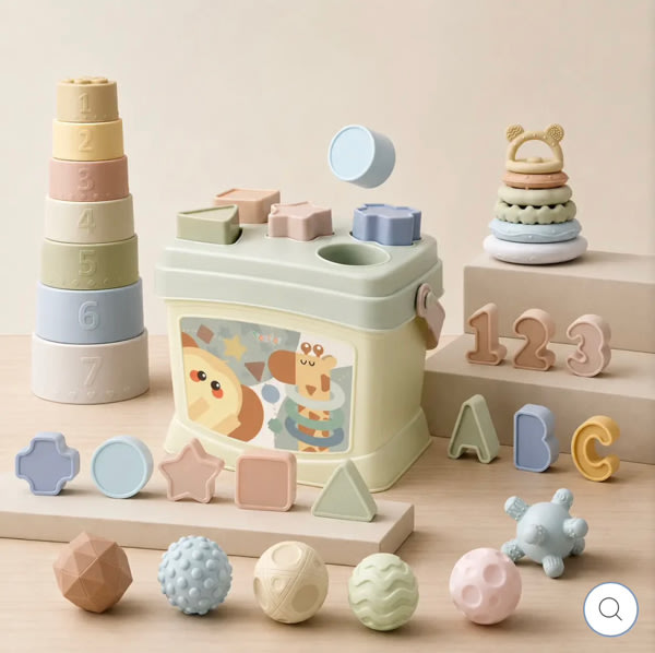 Silicone Sensory Montessori Baby Toy for Toddlers 6M - 2YS